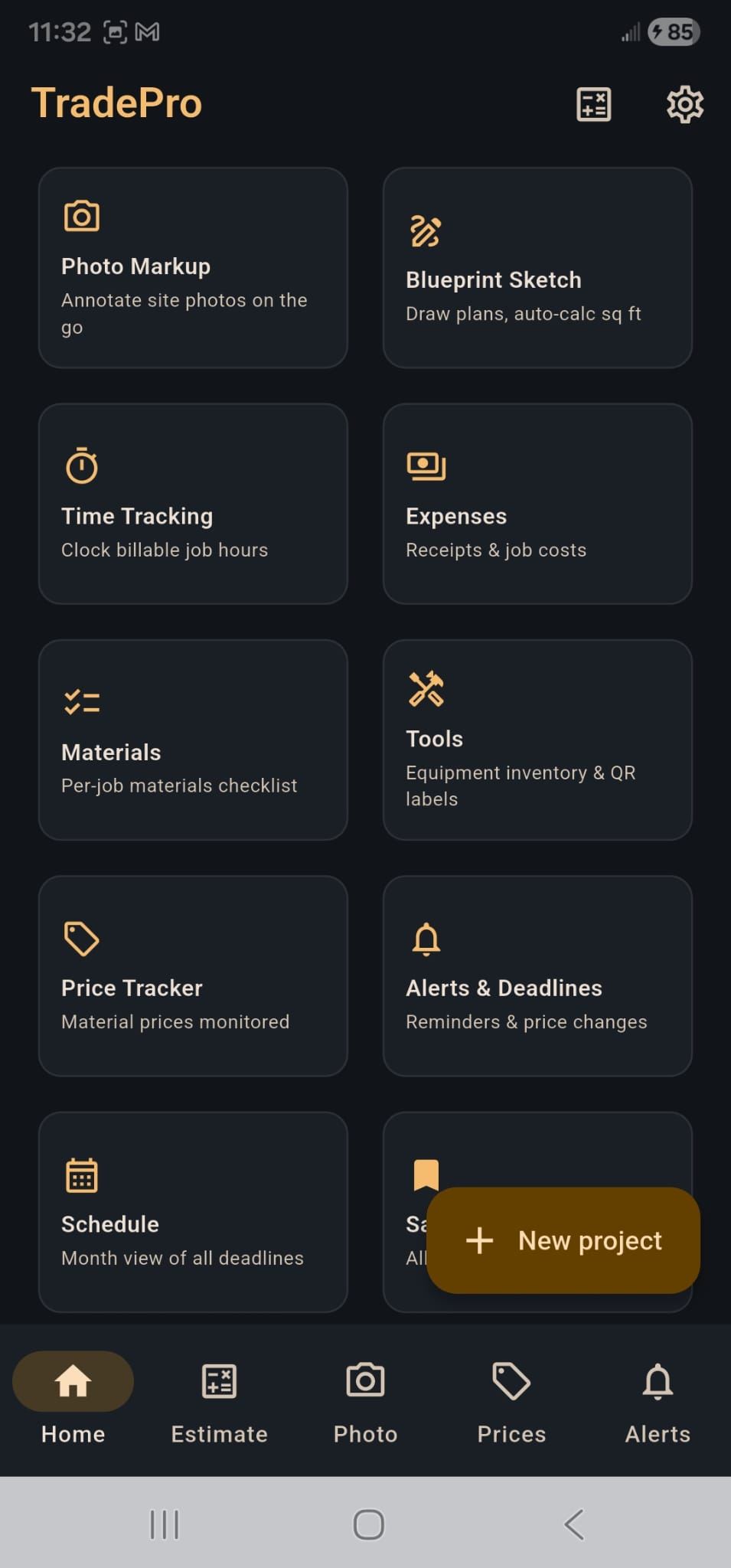 TradePro — Home (modules)