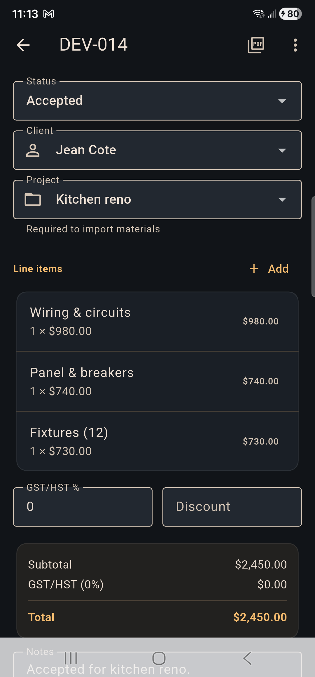 TradePro — Quote